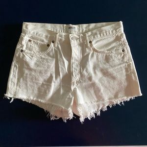 Agolde white jean shorts size 27